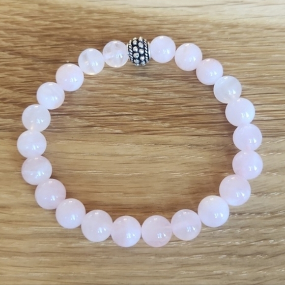 Hand Crafted Jewelry - Rose Quartz Gemstone Beads Bracelet